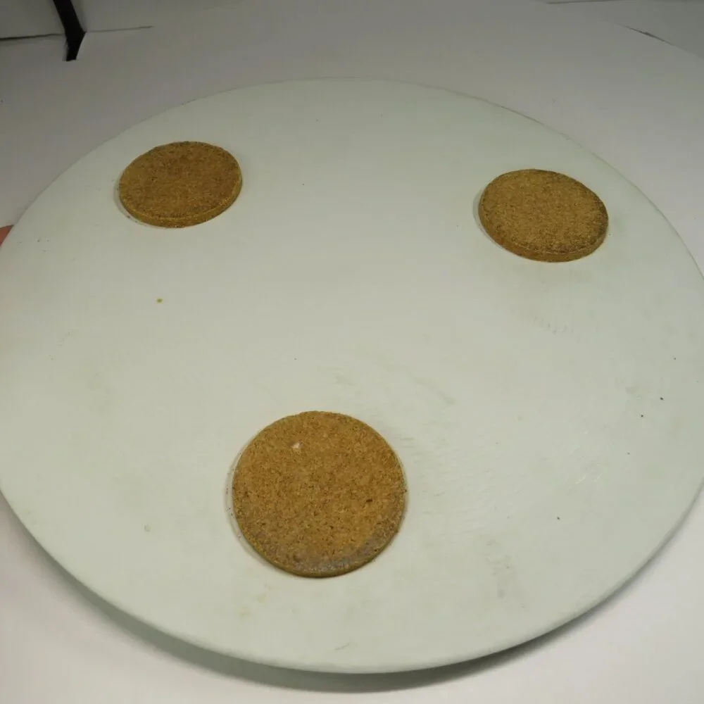 Ceramic Cheese Board / Trivet 80's cork feet